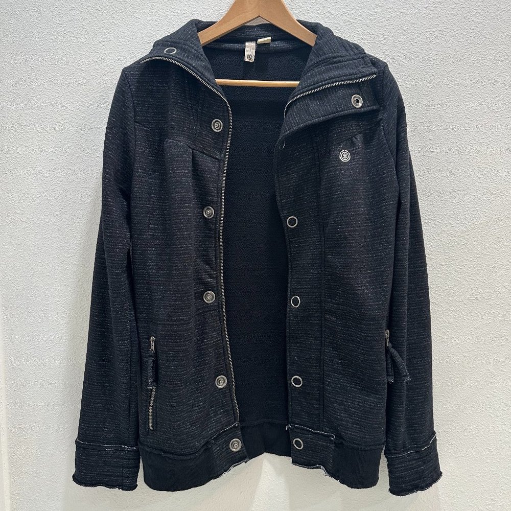 Women's Ezekiel Jacket. Large - Black/White.  Zip/Button.